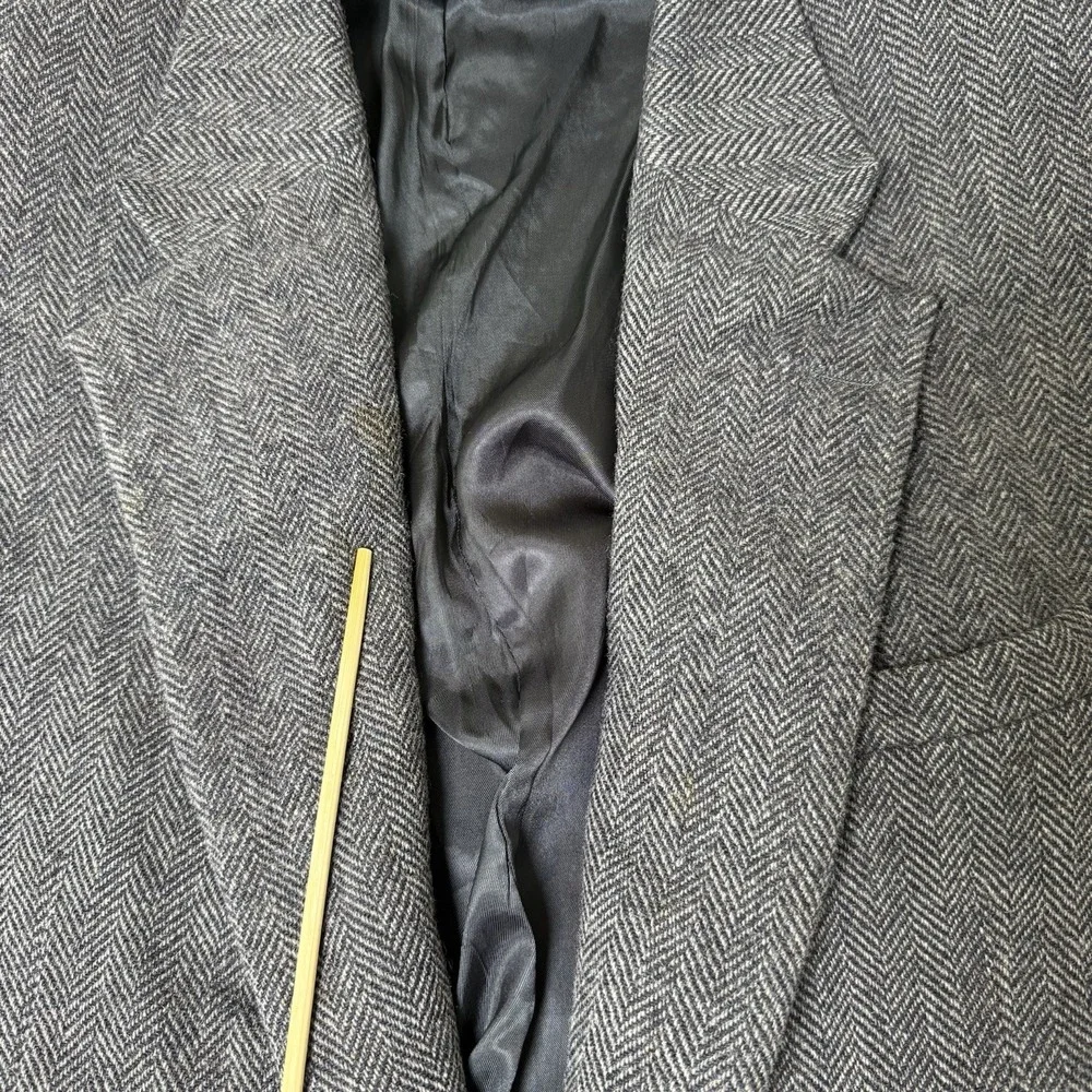 Vintage American Trend Men's Blazer Sport Coat 44R Gray Tweed Lambswool USA Made